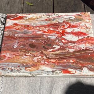 Abstract Red and Brown Canvas Art